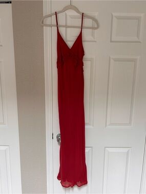 Anthropologie Crimson Spaghetti-Strap Maxi Dress